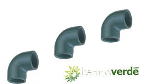 1 pz Gomito 90° PVC Irritec GO1 incollaggio Ø160 PN16