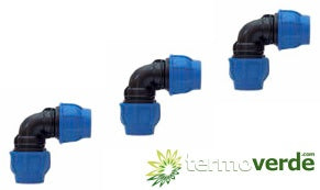 1 pz Gomito PE compressione Irritec 913 Ø75 x Ø75 PN10