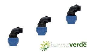 10 pz Gomito PE compressione Irritec 919 Ø25 x 1" PN16