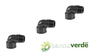 50 pz Gomito polipropilene Irritec 627 filetto M/F ¾" x ¾" PP