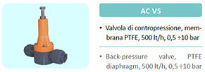Injecta valvola contropressione AC VS EPDM