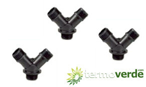 20 pz Raccordo a Y Irritec 822 PE 1" x ¾" x ¾"