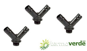100 pz Raccordo Irritec 650 portagomma a Y ¾'' x Ø16 x Ø16