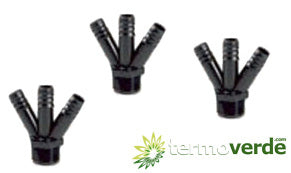 100 pz Raccordo Irritec 651 a 3 vie ¾'' x Ø16 x Ø16 x Ø16