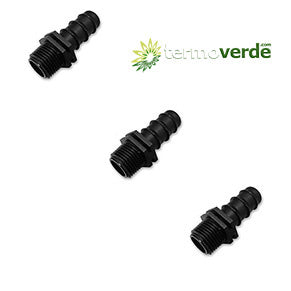 100 pz Raccordo Irritec 832 ala gocciolante filetto M Ø16 x ¾''