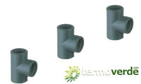 2 pz Tee 90° PVC Irritec FI2 filetto 1"¼ PN16