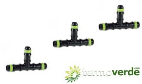 100 pz Tee anello sicurezza Irritec 829 - Ø16 x Ø16 x Ø16