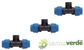 1 pz Tee PE filetto F Irritec 915 Ø75 x 2"½ x Ø75 PN10