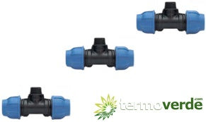 10 pz Tee PE filetto M Irritec 916 Ø25 x ½" x Ø25 PN16