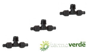 50 pz Tee per manichetta filetto M Irritec 867 - Ø16 x ¾" x Ø16