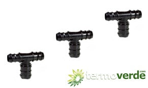 100 pz Tee portagomma ridotta Irritec 616 - Ø20 x Ø25 x Ø20